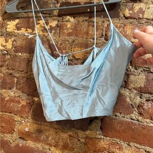 URBAN OUTFITTERS satin cropped cowl neck top